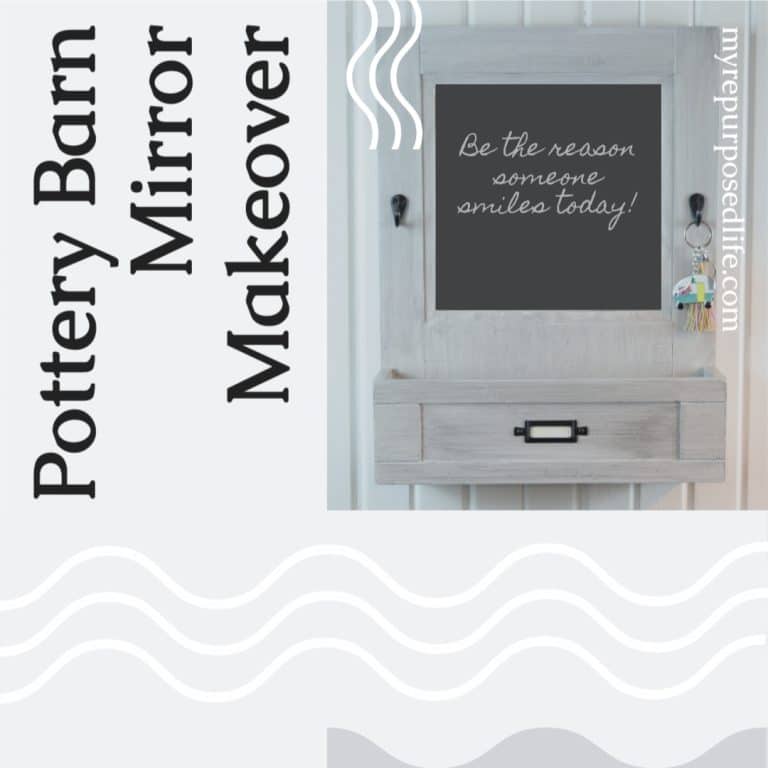 Rustic Pottery Barn Mirror Makeover with Paint & Glaze