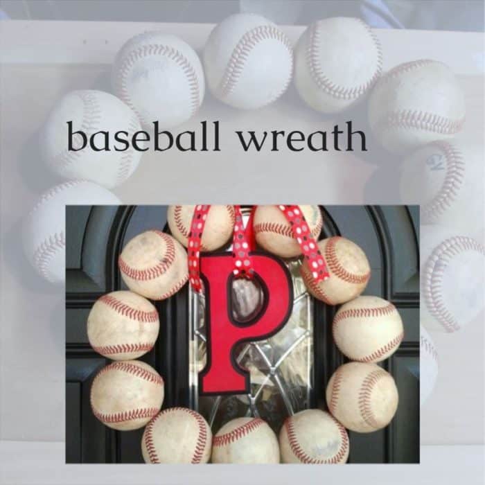 Repurposed Baseball Wreath