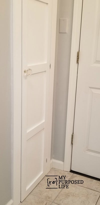 broom closet made between the studs MyRepurposedLife