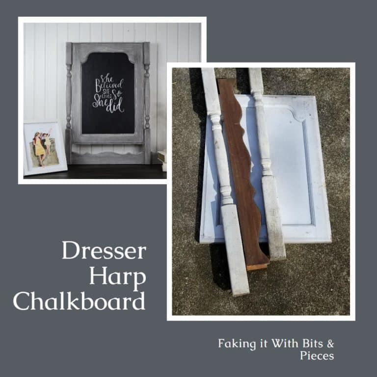 Faux Dresser Harp Chalkboard