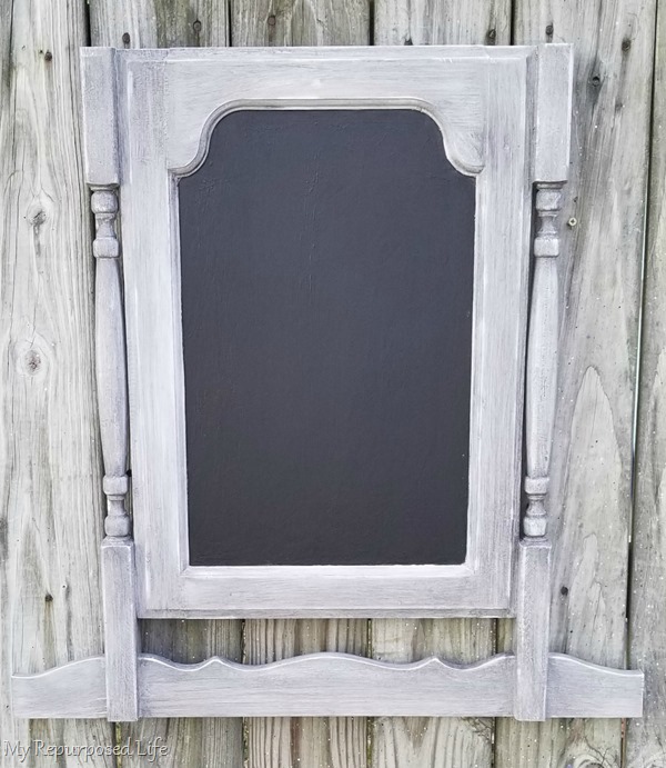 glazed distressed faux dresser harp chalkboard