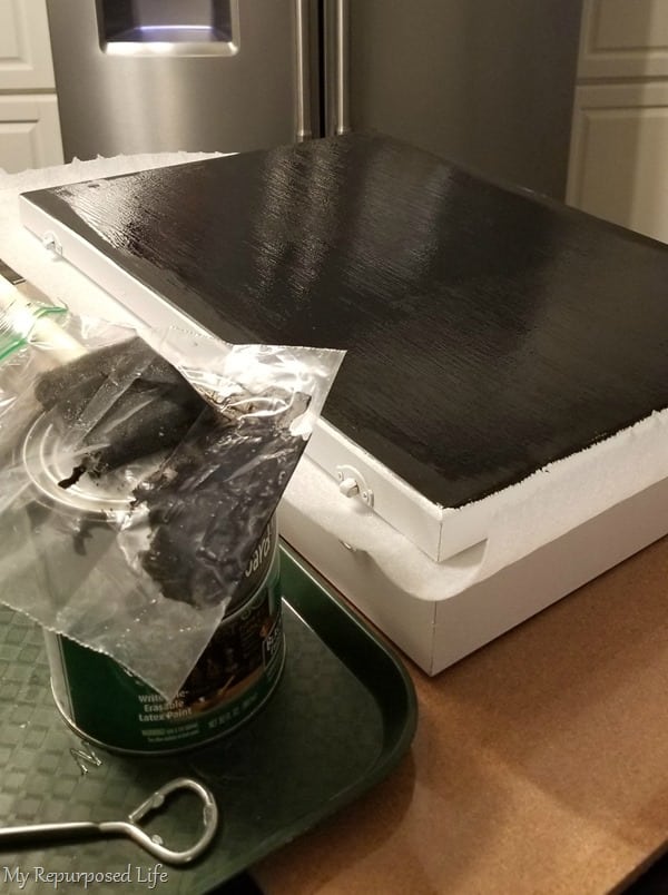 apply several light coats of chalkboard paint with foam brush apply several light coats of chalkboard paint with foam brush