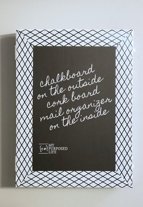 chalkboard cork board mail organizer MyRepurposedLife chalkboard cork board mail organizer MyRepurposedLife