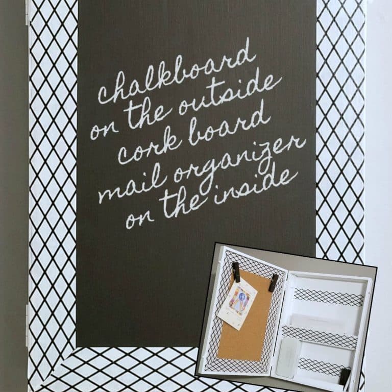 Mail Organizer with Chalkboard and Cork Board