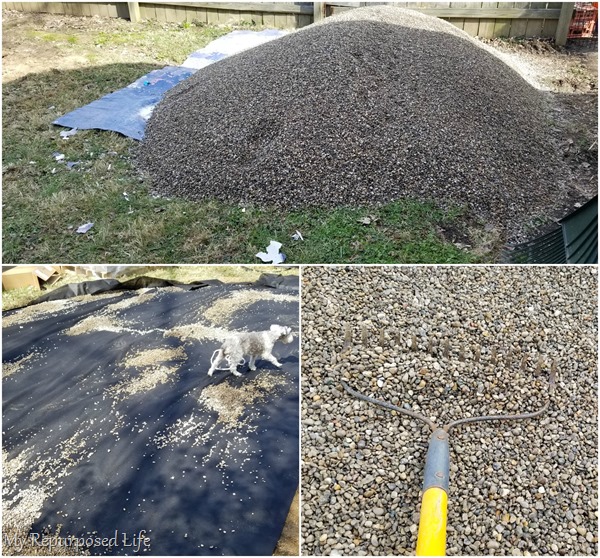 fill fire pit area with pea gravel