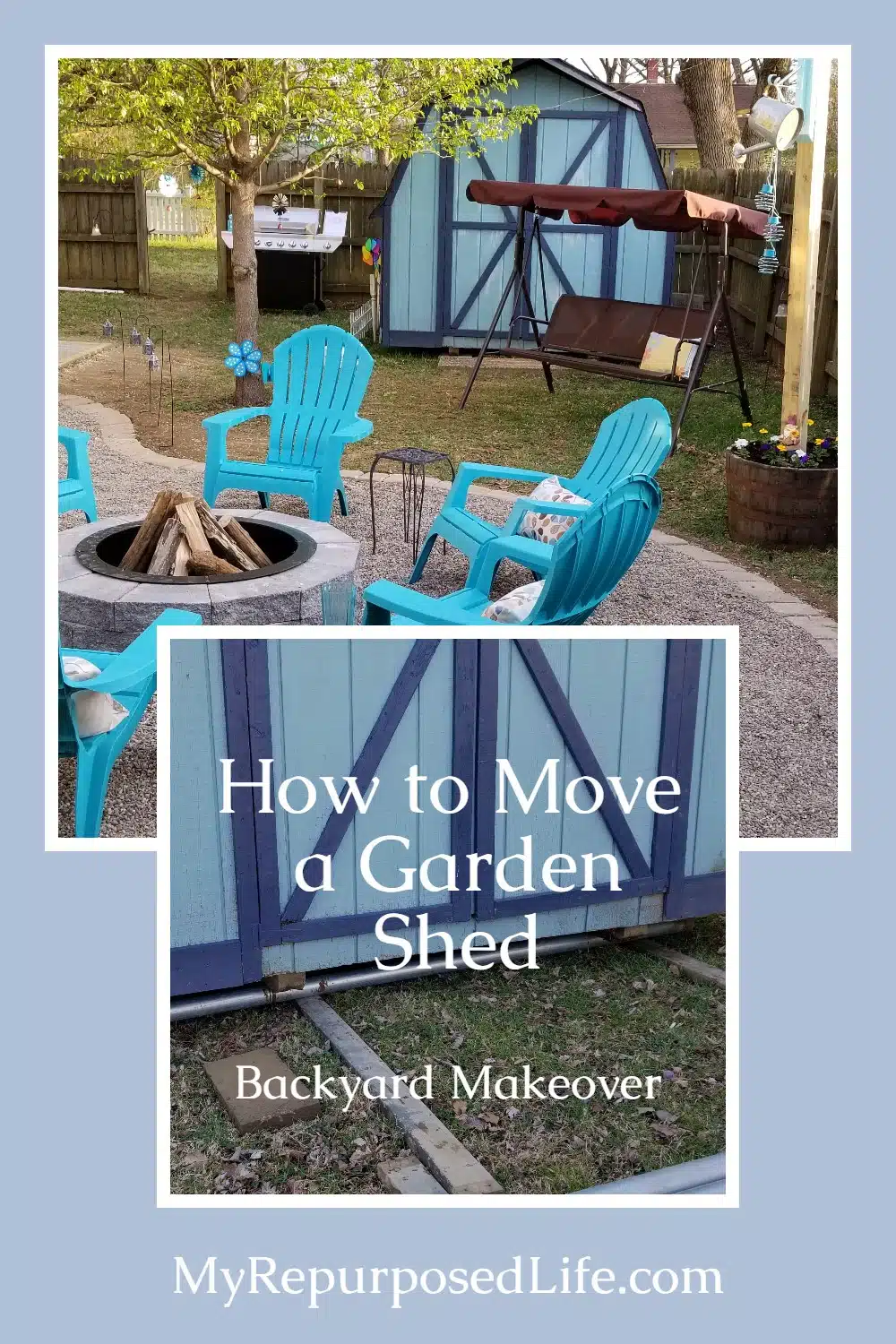 How to move a garden shed like a pro! With these tips and a video, you'll know just what to do when it's time to move your garden shed. This is a DIY, no need to hire the professionals for this job. #MyRepurposedLife via @repurposedlife