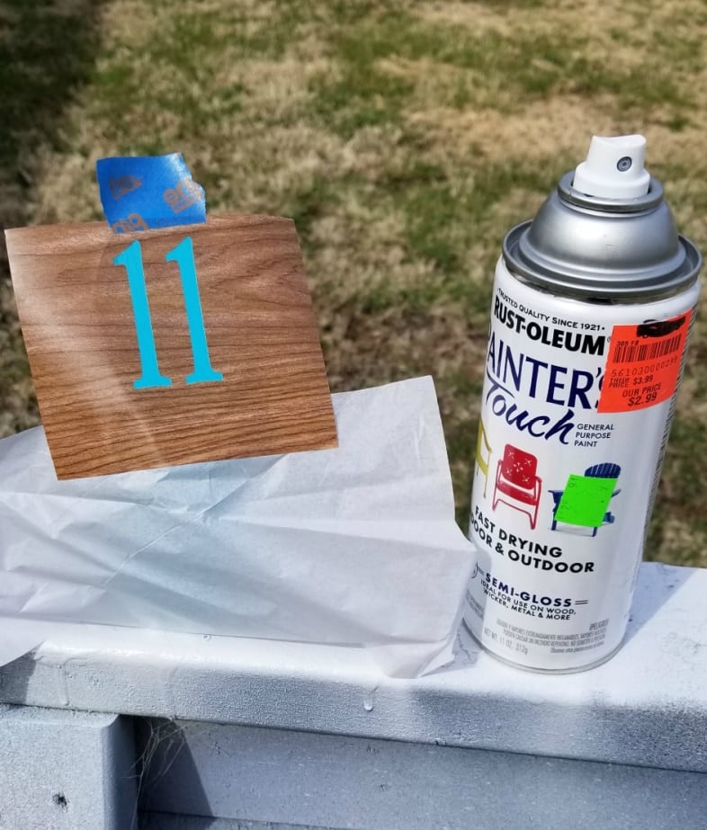 spray paint contact paper number stencil