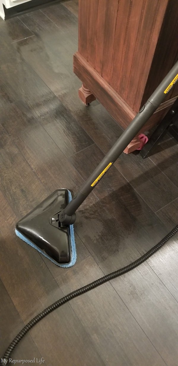 steam machine cleans laminate kitchen floor