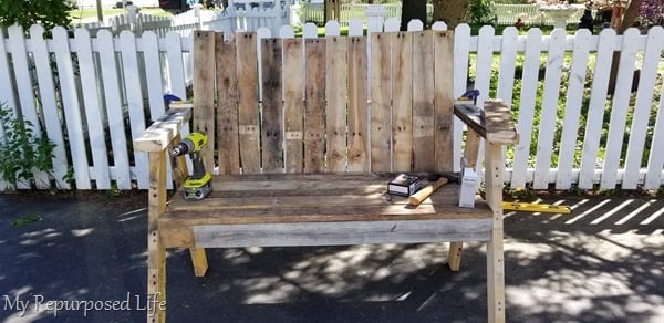 trial and error on making a pallet bench