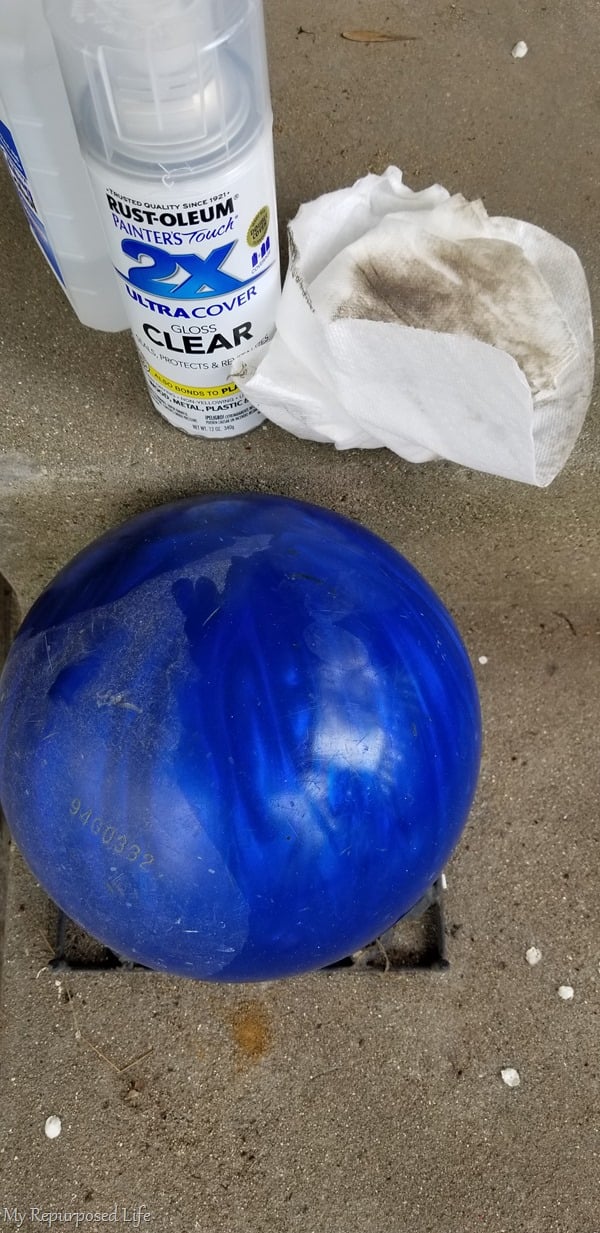 wipe off bowling ball with alcohol