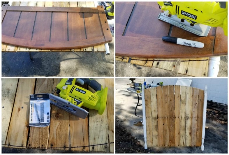 arch top of faux garden gate