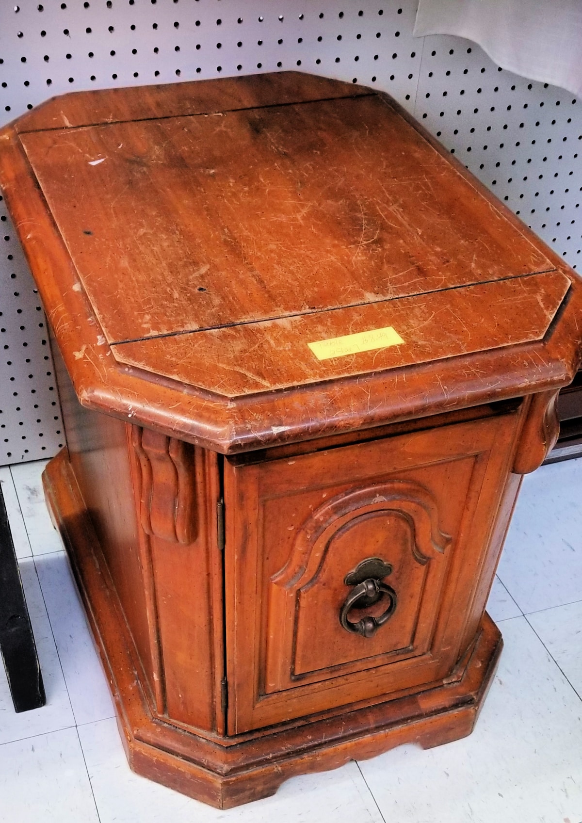 dated thrift store side table
