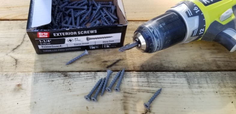 exterior wood screws secure pallet boards