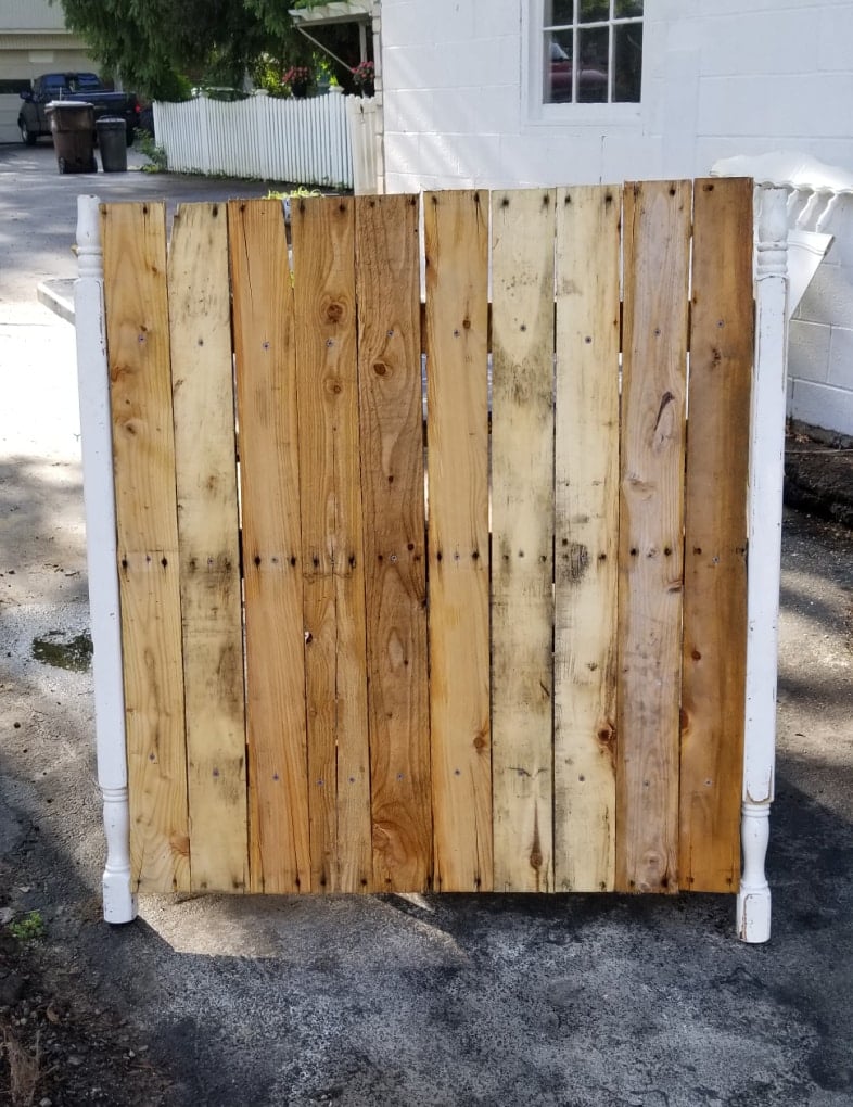 faux garden gate gas meter cover in progress