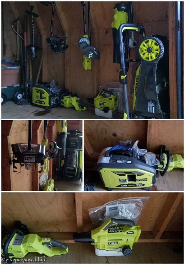 how to store ryobi 40v yard tools