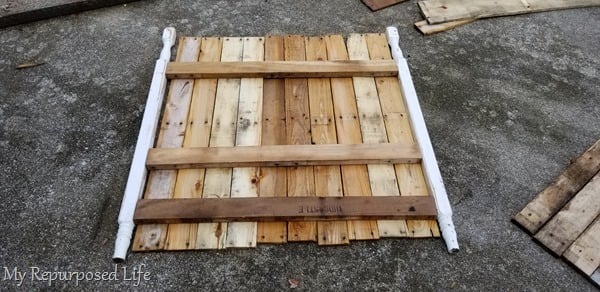 test fit pallet boards and crib posts