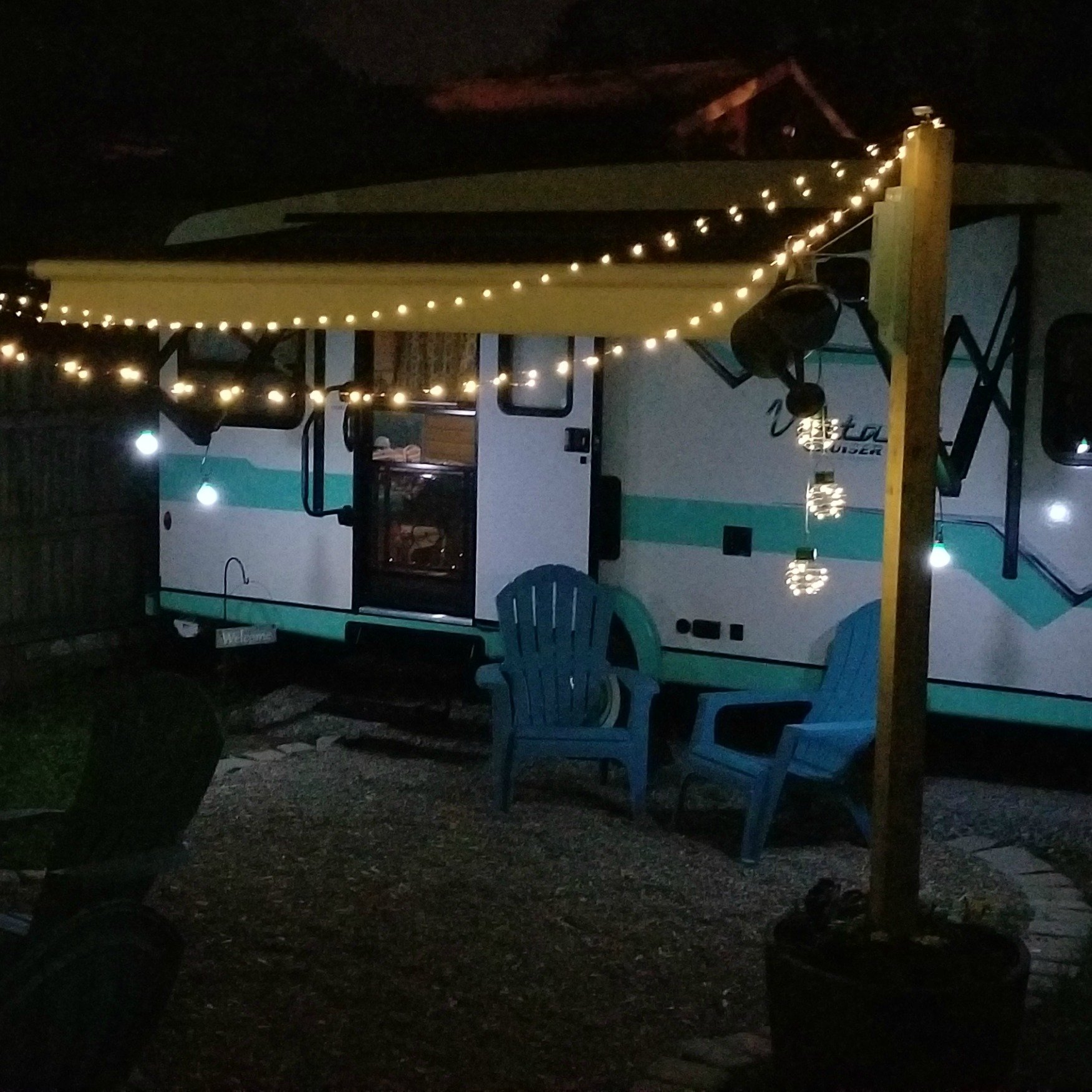 texas lamp post with solar lights camper retreat