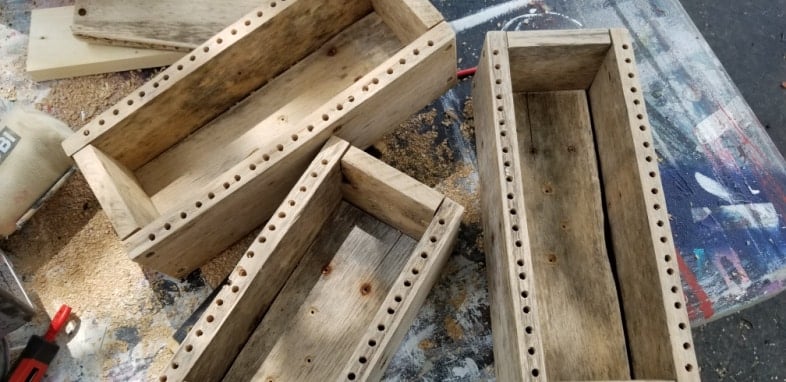 diy beverage holder boxes with scorekeeping pegs