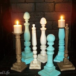 ciy candlesticks in fireplace