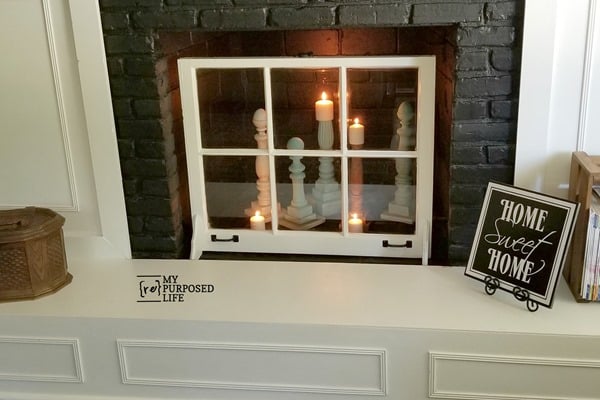 easy window project for the fireplace MyRepurposedLife