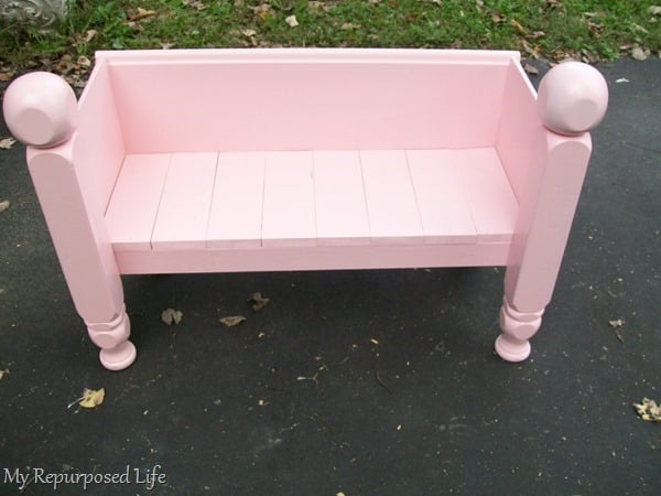 footboard made into child bench