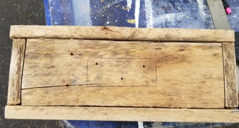 mark-2x4-on-bottom-of-beverage-holder-box