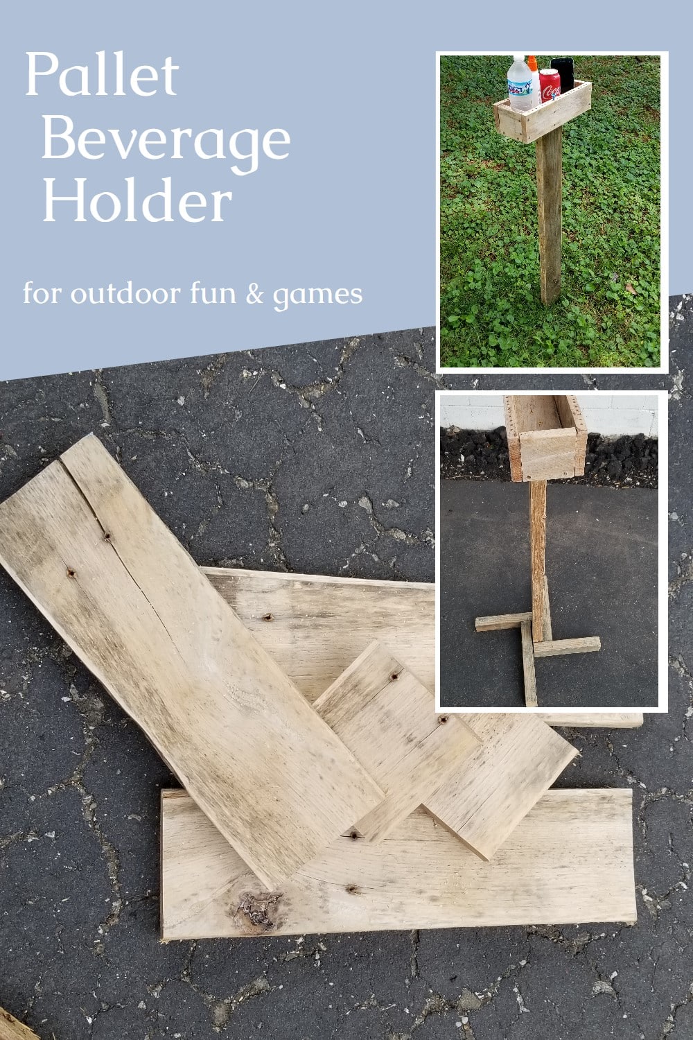 Make a beverage holder with score pegs for outdoor game play. Customize your beverage holder for the yard or on pavement for ping pong games in the garage. Step by step directions to complete this easy weekend project. via @repurposedlife