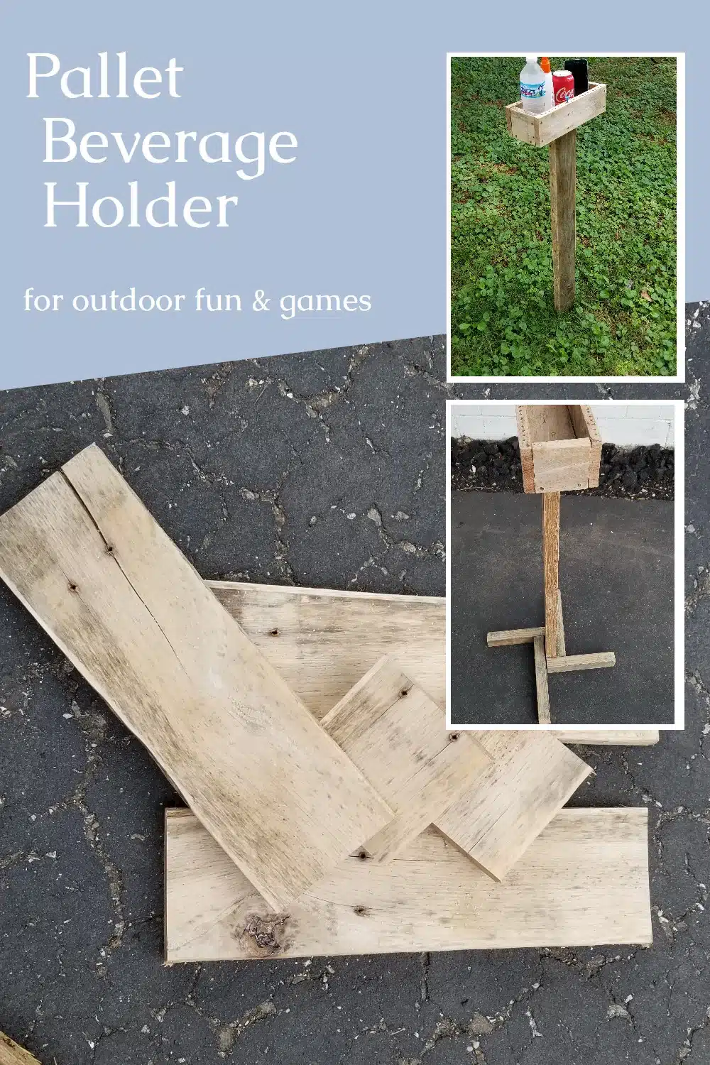 Make a beverage holder with score pegs for outdoor game play. Customize your beverage holder for the yard or on pavement for ping pong games in the garage. Step by step directions to complete this easy weekend project. via @repurposedlife