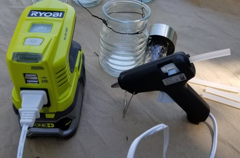 portable power for glue gun ryobi inverter