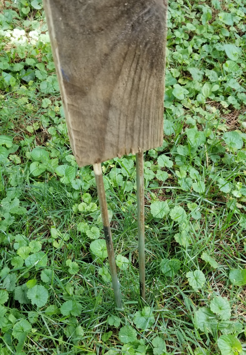 rods inserted into 2x4 beverage holder