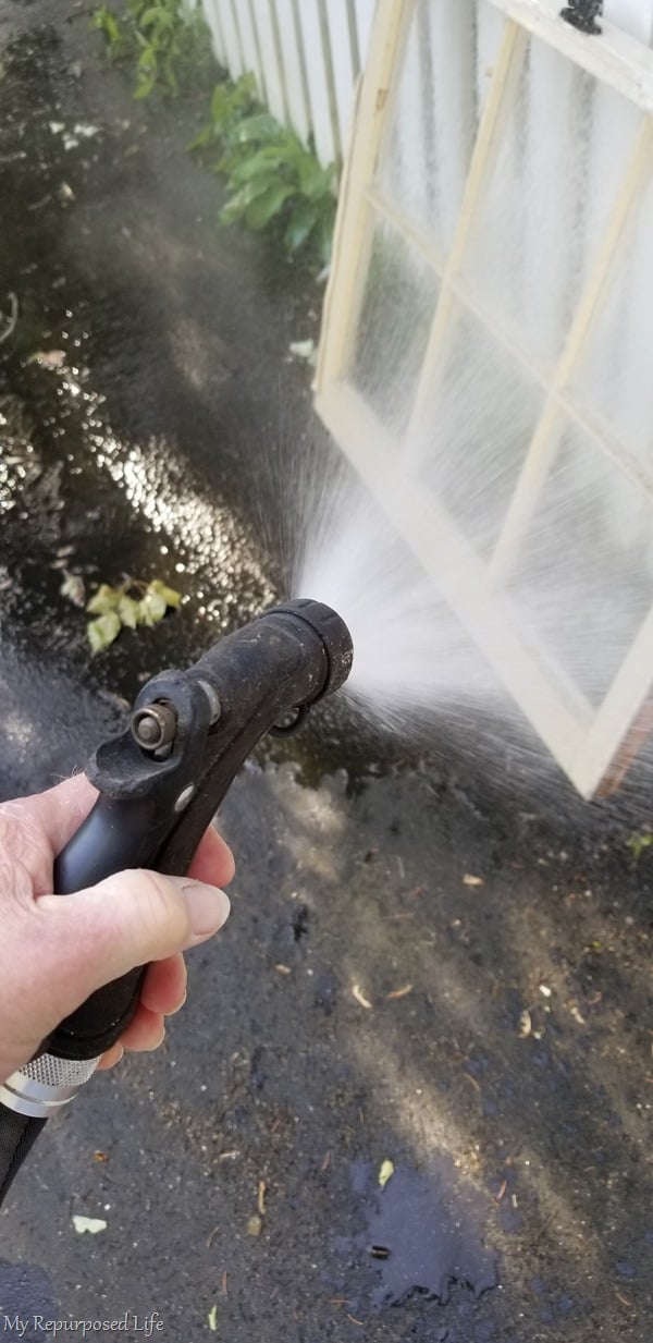 spray window with hose