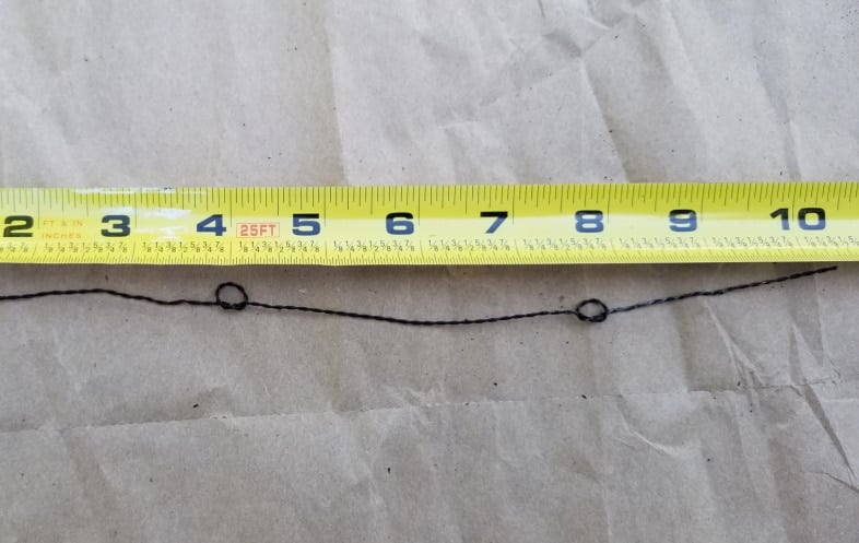 tie loops in twisted wire four inches apart