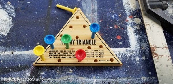 tricky triangle peg game pegs