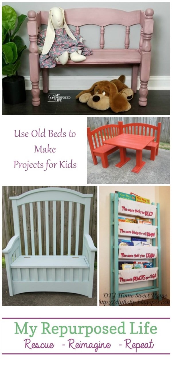 use old beds to make projects for kids MyRepurposedLife