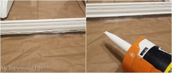 window pane before and after caulk