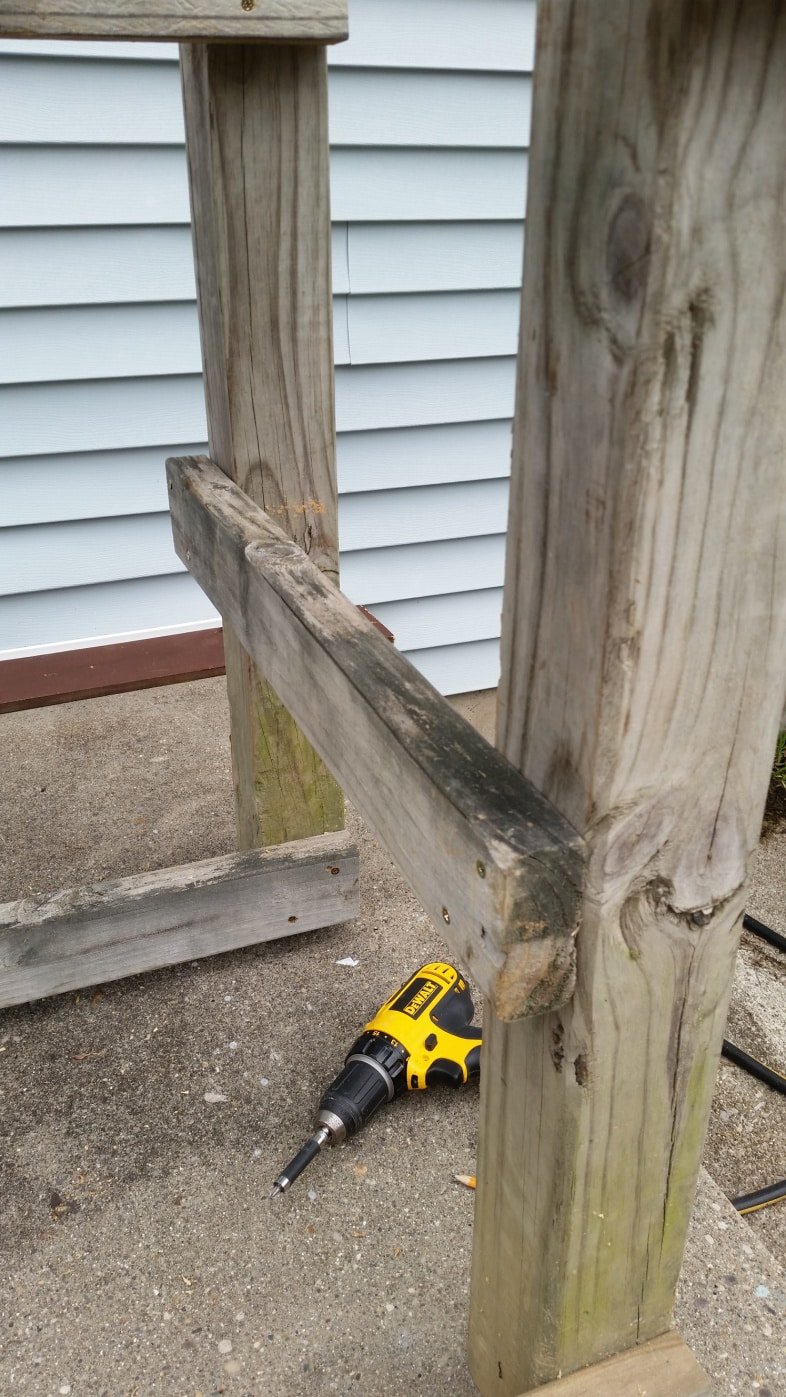 adding a cross brace to bottom of outdoor buffet