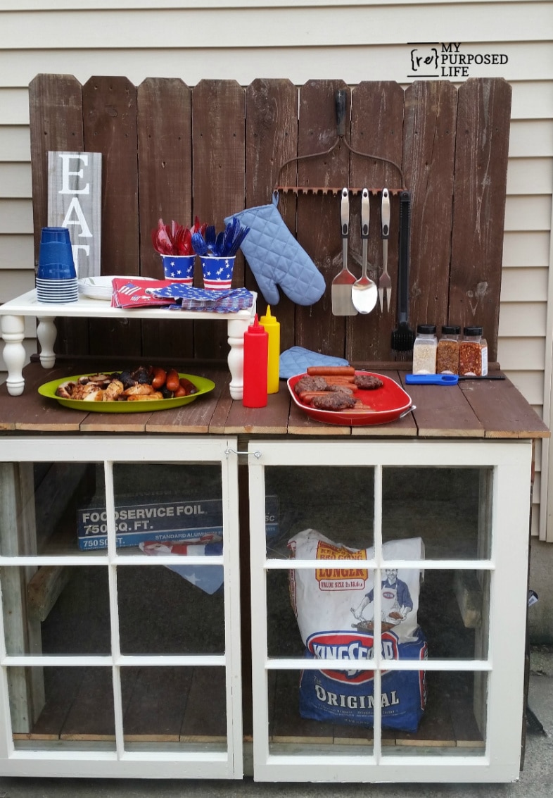 outdoor buffet grilling station