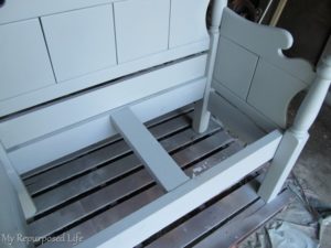 Upholstered Twin Headboard Bench - My Repurposed Life®