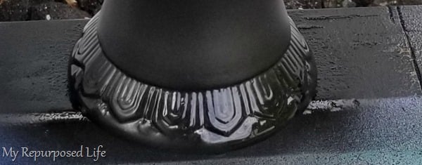 close up of vase details