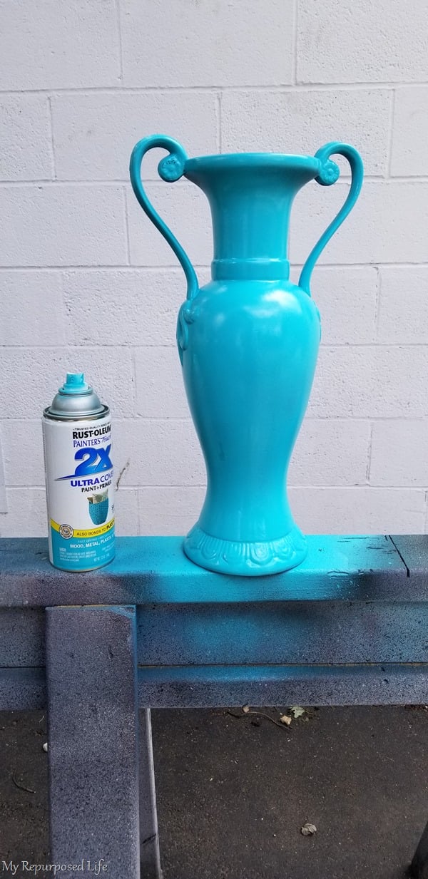 teal over-sized vase