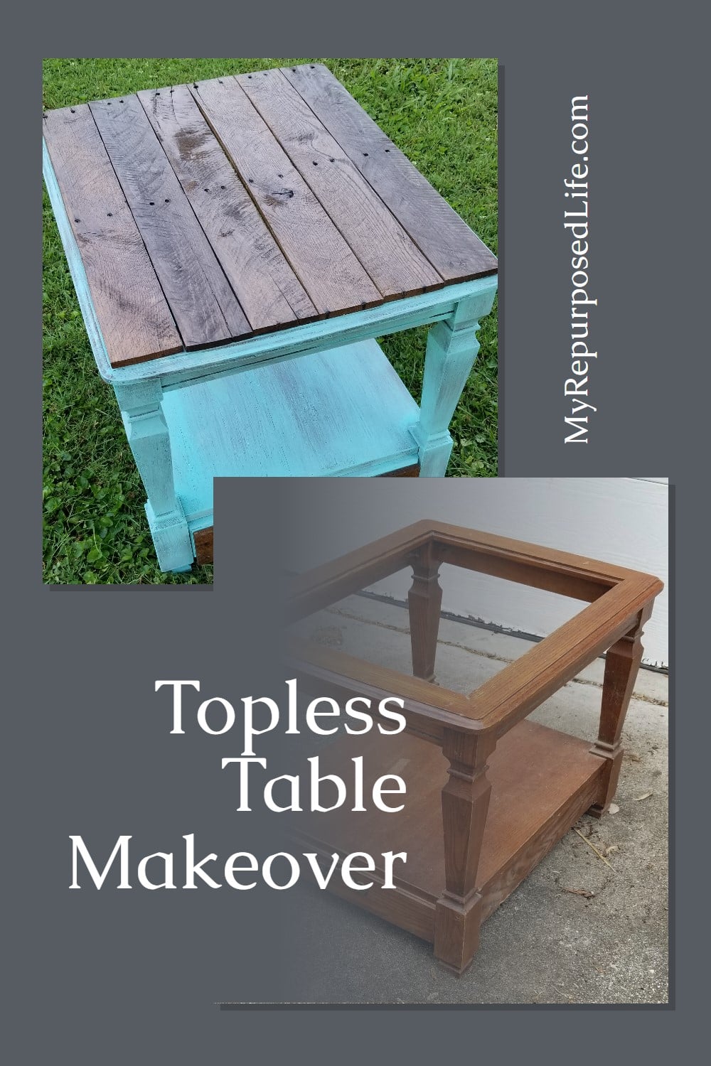 A roadkill rescue, this side table needed some cleaning, repairs and TLC. Reclaimed pallet boards make a new top for the formerly topless table. #MyRepurposedLife #roadkill #refabbed #furniture #makeover #rustic #table via @repurposedlife