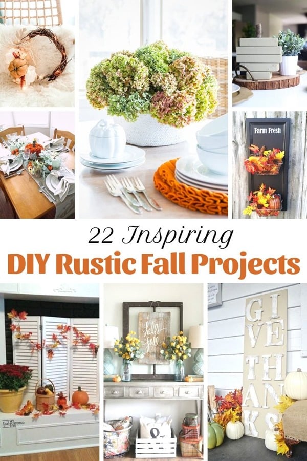 22 Inspiring DIY Rustic Fall Projects Many of these projects can be done using thrift store finds, dollar store items or reclaimed wood. That makes these projects very budget friendly. What will you make for Fall? #MyRepurposedLife #fall #decor #thriftstore #dollarstore #reclaimed #wood #repurposed via @repurposedlife