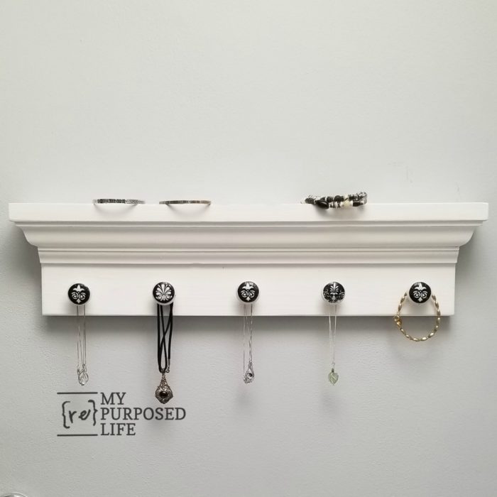 Jewelry Shelf with Knobs using Molding