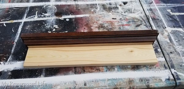 test fit molding for jewelry shelf
