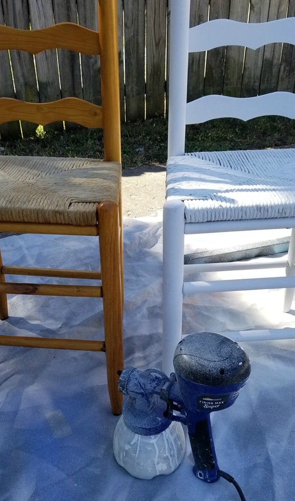 diy ladder back chair paint makeover before and after