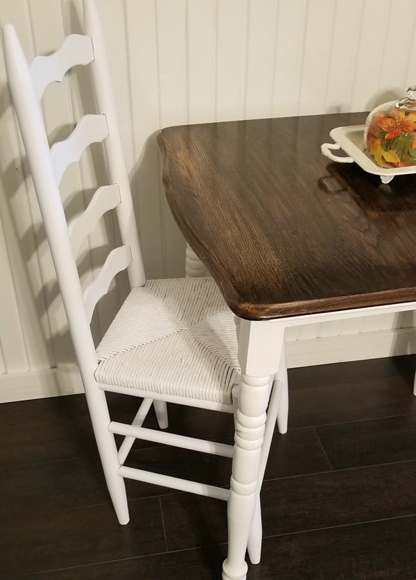 white painted ladder back chair makeover