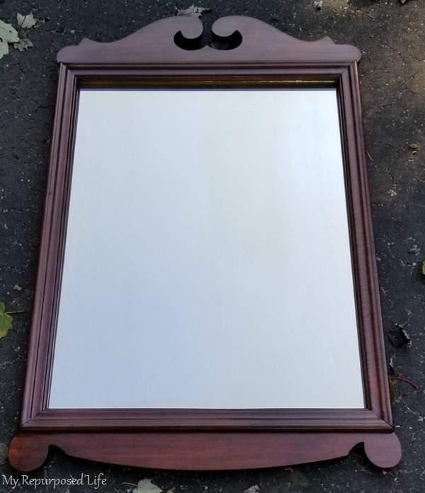 stained vintage mirror