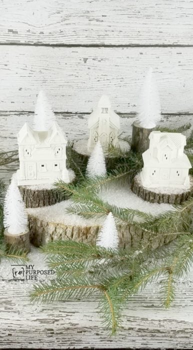 A DIY Christmas village from the thrift store - Green With Decor