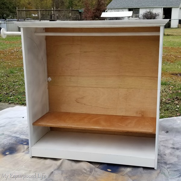dress up armoire with plywood back