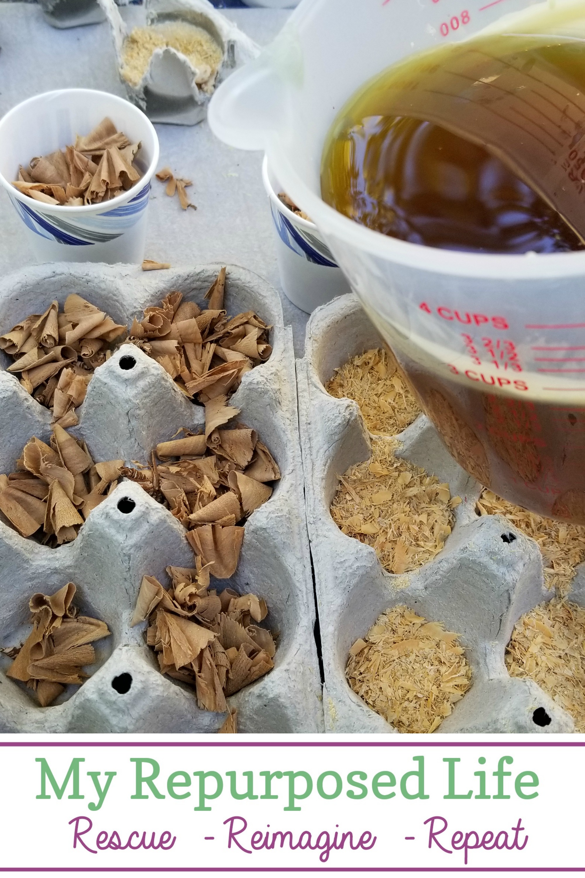 Wood Shavings Fire Starters My Repurposed Life® Rescue Reimagine Repeat
